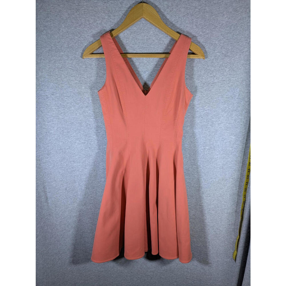 Opening Ceremony Mini Dress Womens 2 Sleeveless Coral Fit Flare Vneck‎